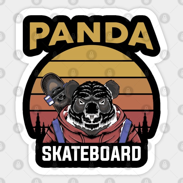 PANDA SKATEBOARD Sticker by Ebazar.shop